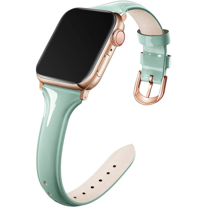 Elegant Glossy Patent Leather Waist Strap for Apple Watch - Watch Over Here