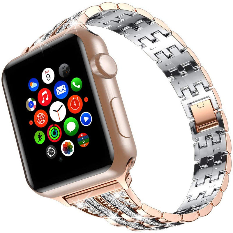 Zinc Alloy Diamond Smart Watch Strap – Elegant & Stylish - Watch Over Here