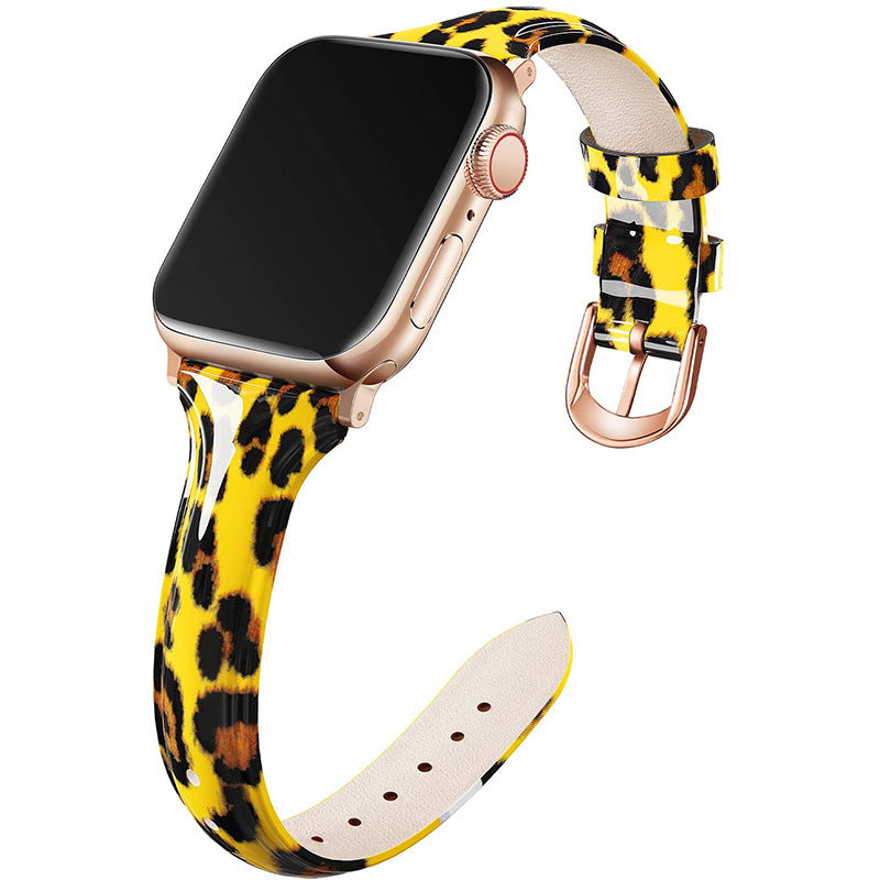 Elegant Glossy Patent Leather Waist Strap for Apple Watch - Watch Over Here