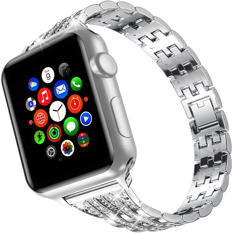 Zinc Alloy Diamond Smart Watch Strap – Elegant & Stylish - Watch Over Here