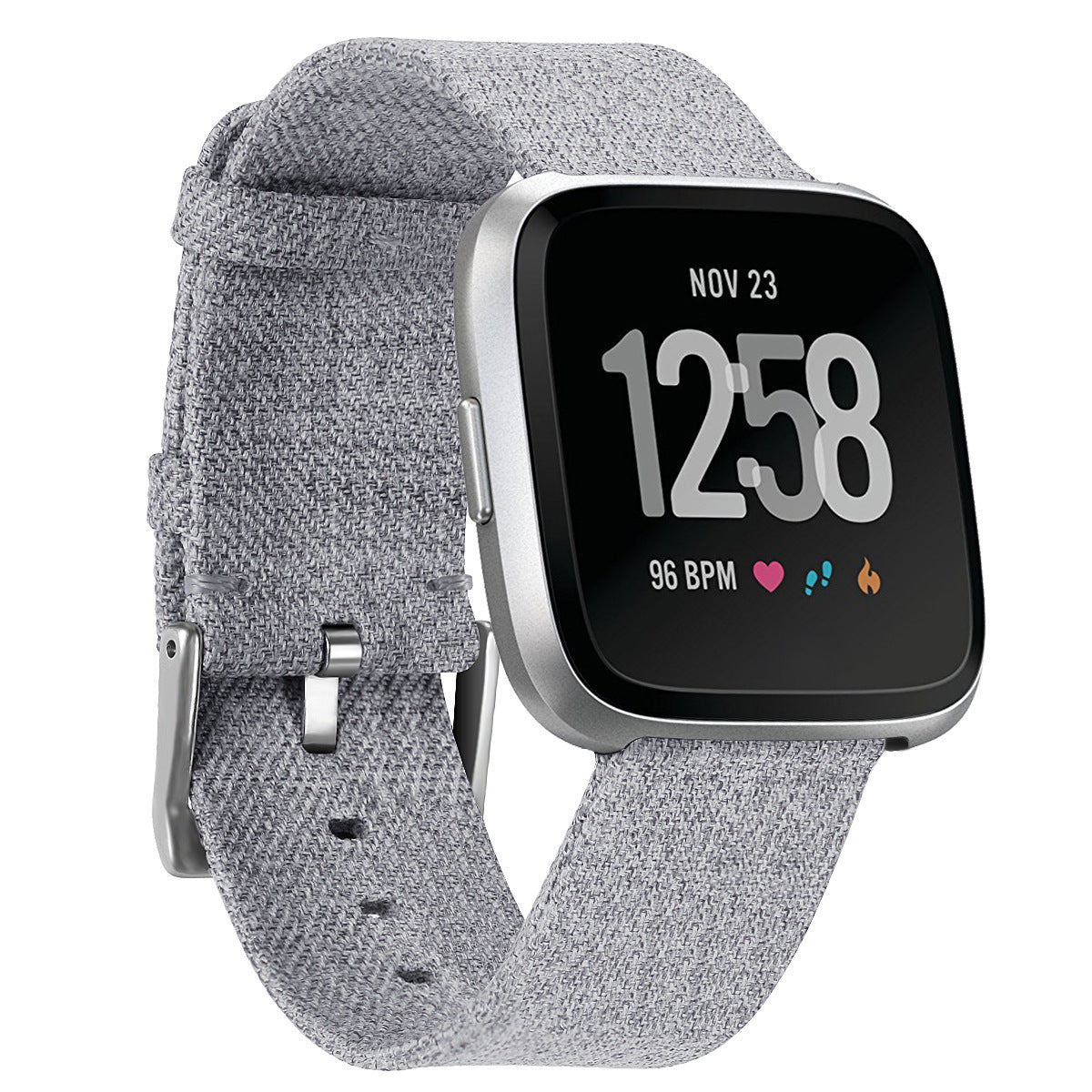 Grey Canvas Nylon Braided Watch Strap for Apple Watch - Watch Over Here