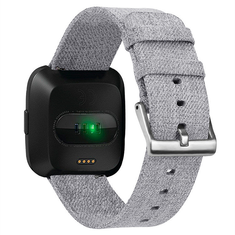 Grey Canvas Nylon Braided Watch Strap for Apple Watch - Watch Over Here