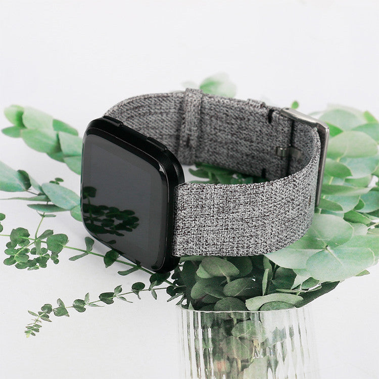 Grey Canvas Nylon Braided Watch Strap for Apple Watch - Watch Over Here
