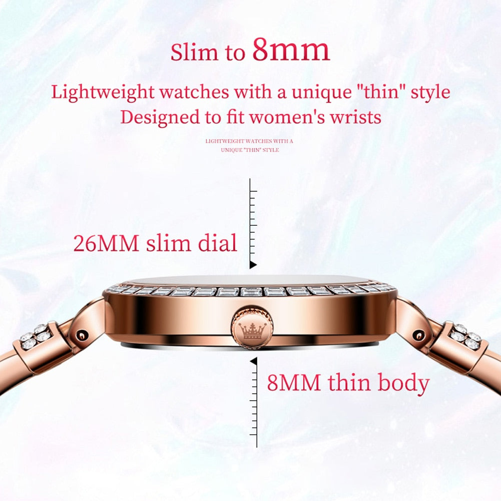 Rose Gold Bracelet Wristwatch