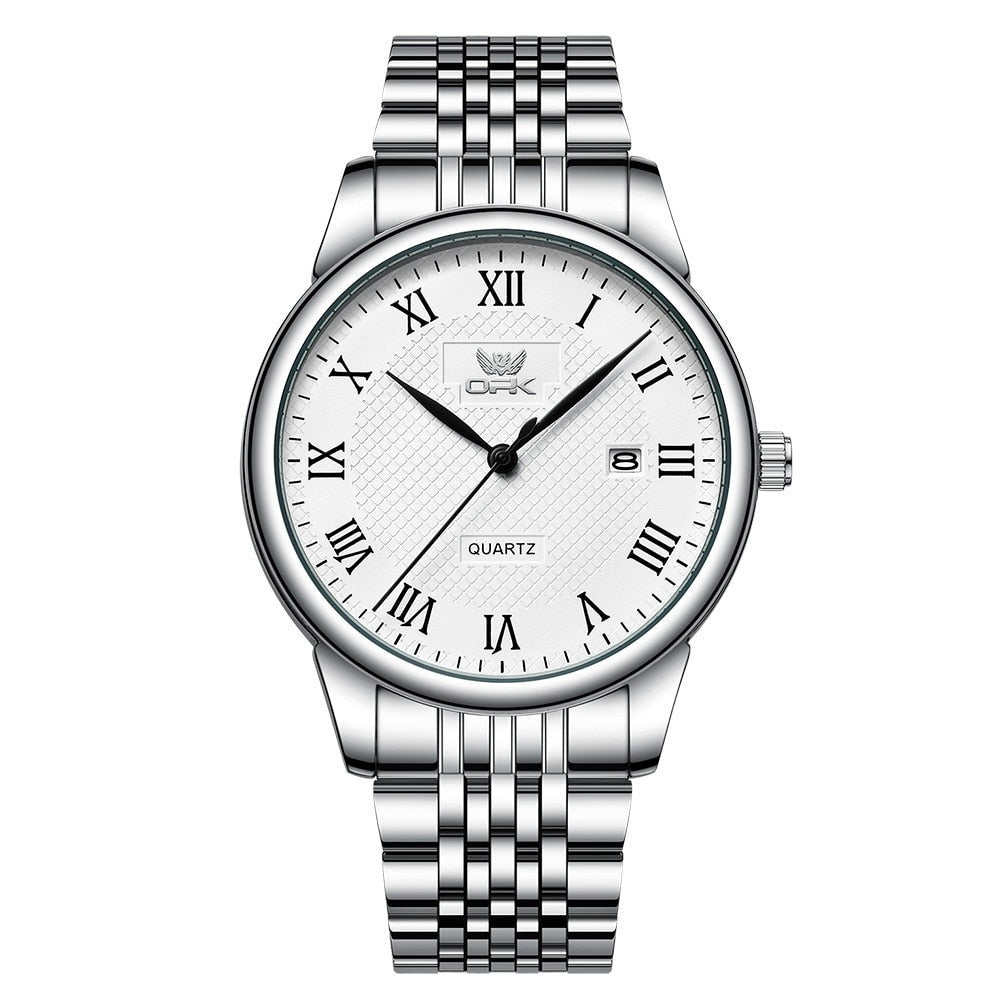 Roman Stainless Steel Waterproof Watch