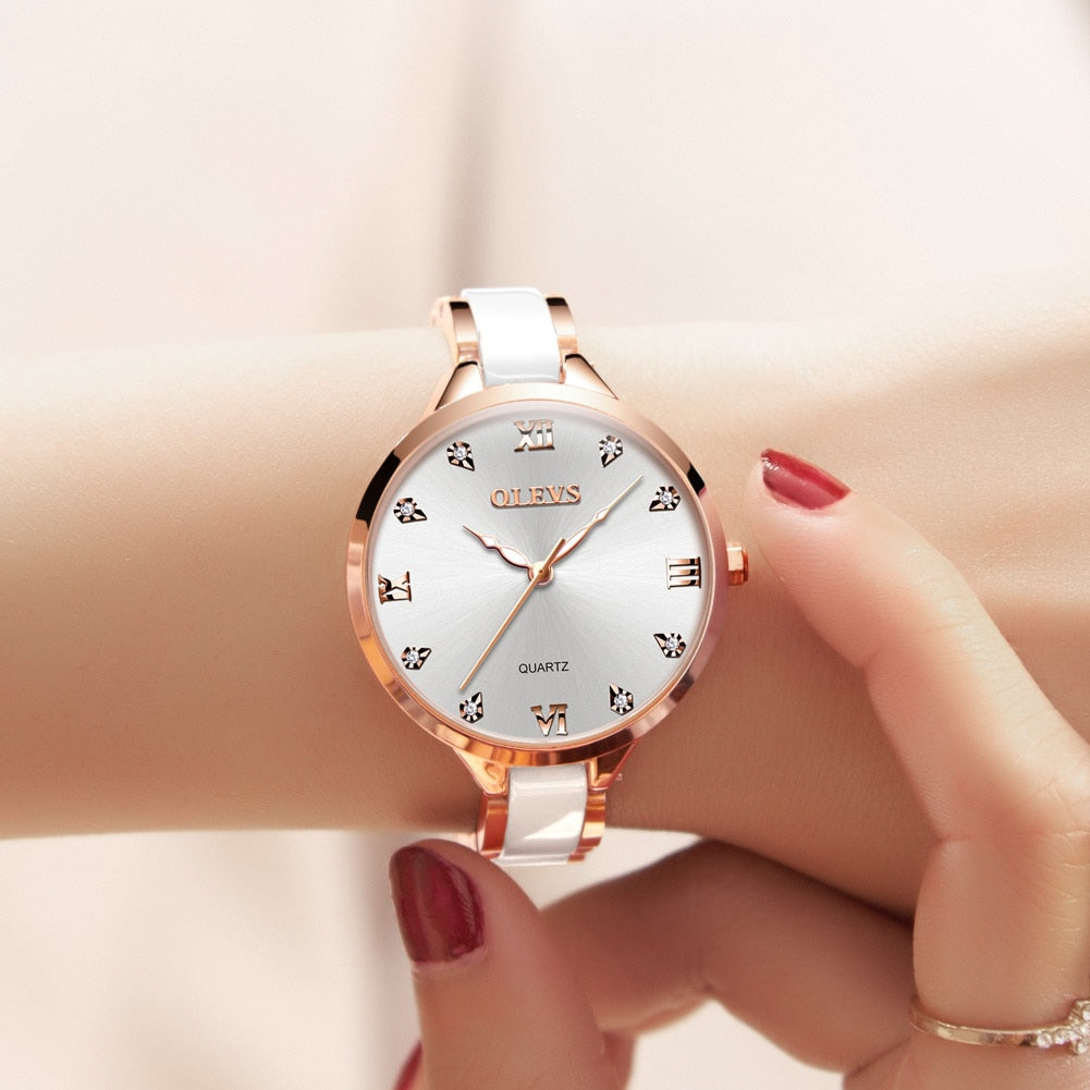 Watch Elegant Ceramic Strap Ladies Watch