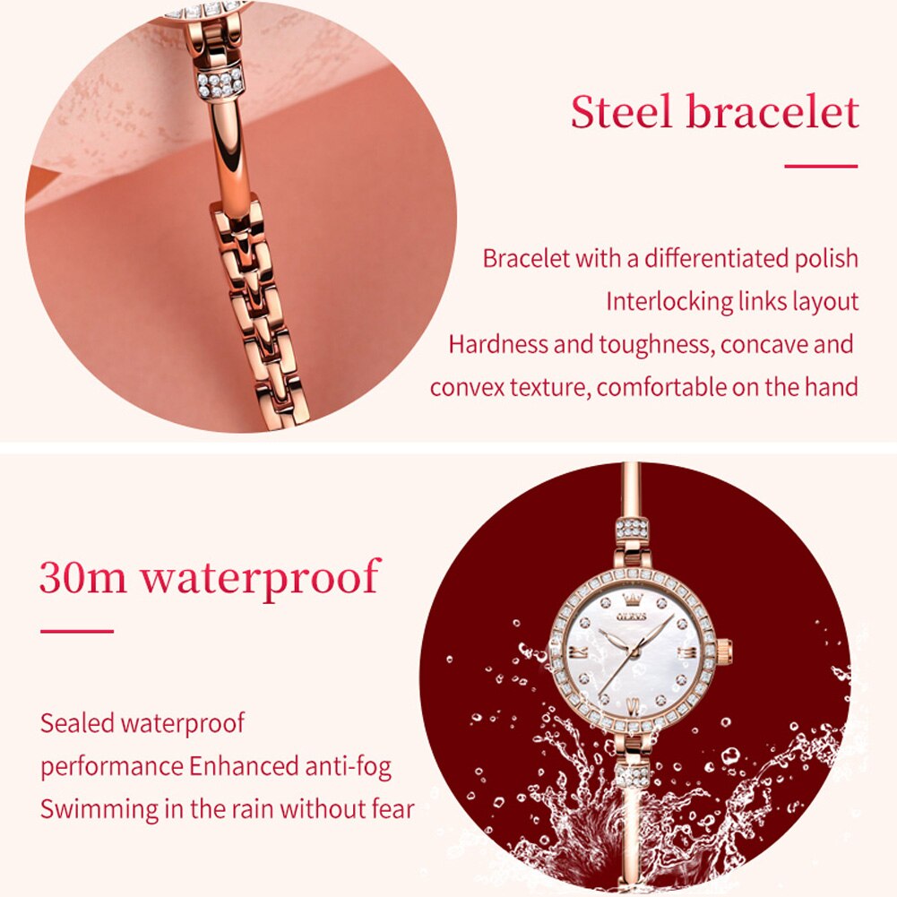 Rose Gold Bracelet Wristwatch