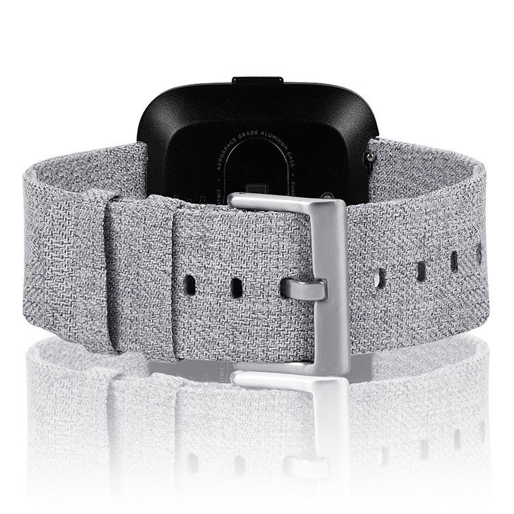 Grey Canvas Nylon Braided Watch Strap for Apple Watch - Watch Over Here